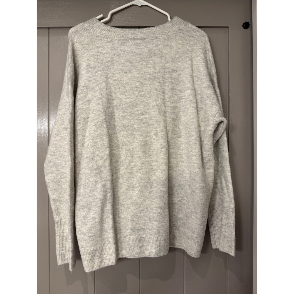 CeCe Women's Gray Sequined Striped Long Sleeve Sweater Size S - Picture 6 of 8